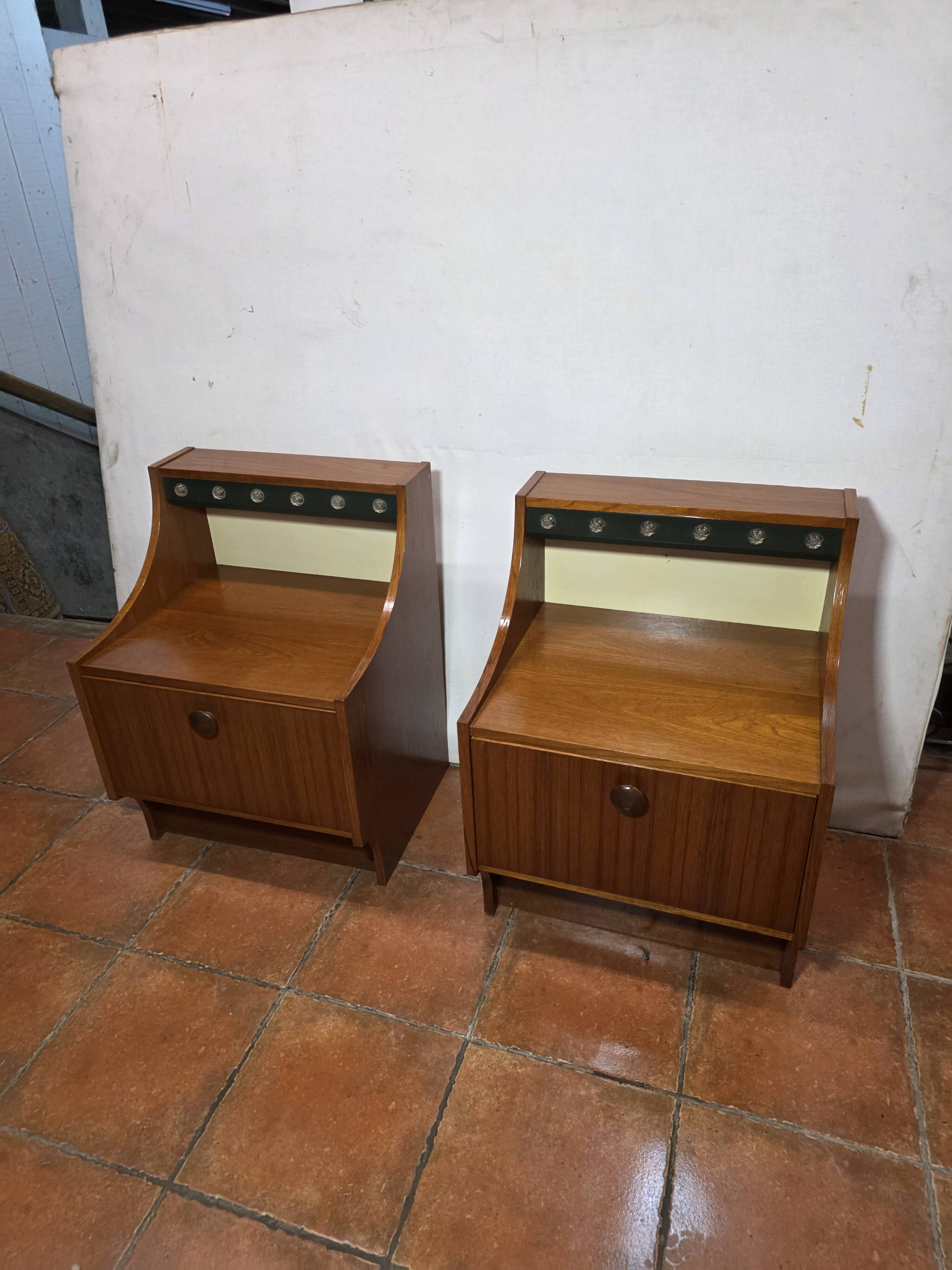 Pair of Scandinavian teak bedside tables from the 1960s.