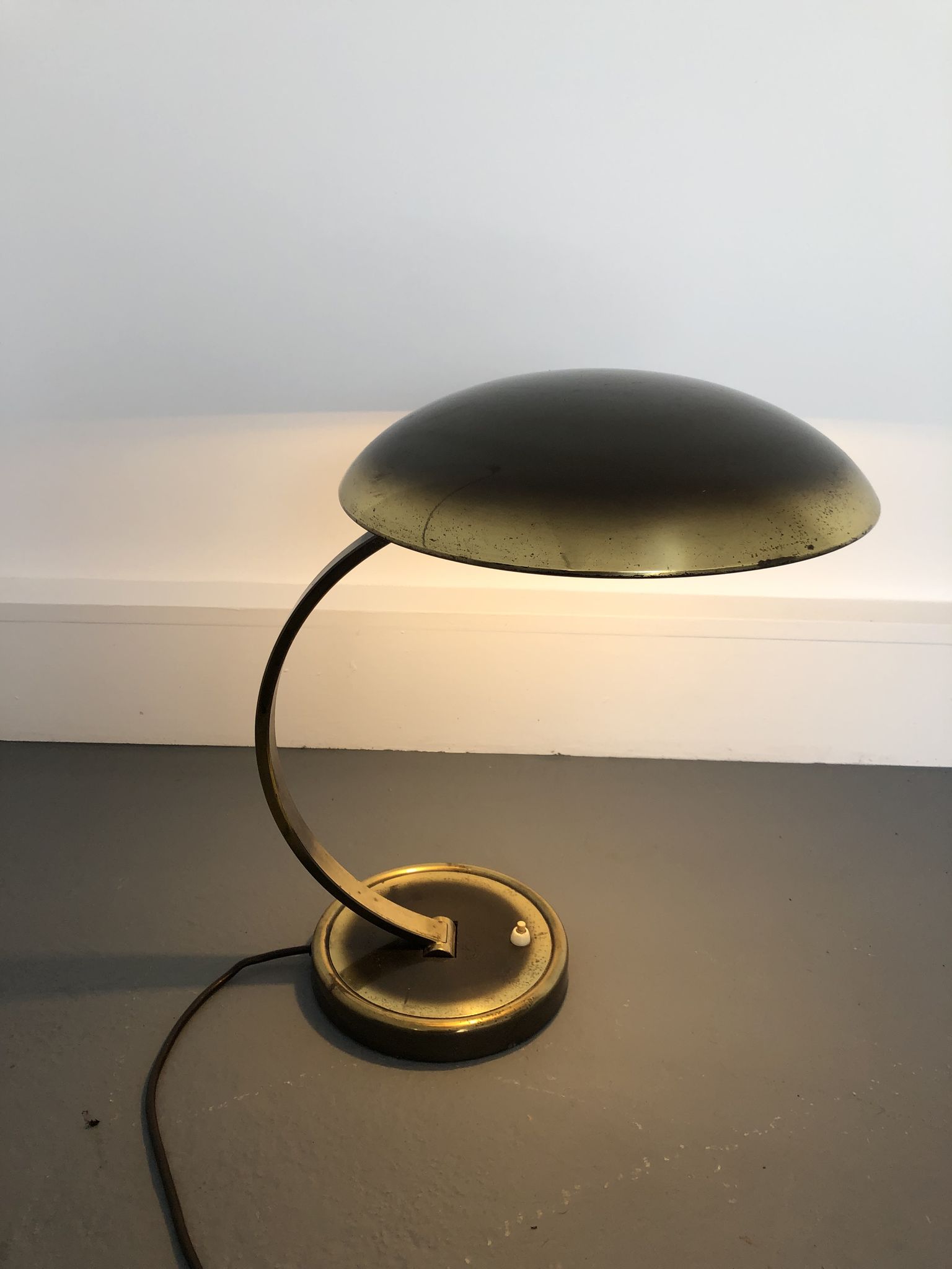 Brass bauhaus desk lamp 6751 by christian dell for kaiser leuchten, 1930s
