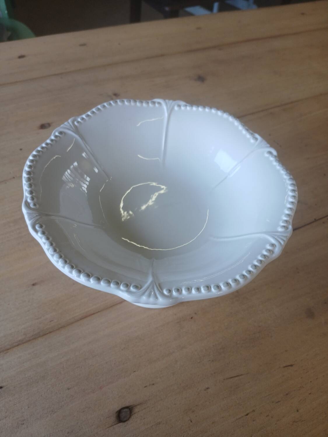 White earthenware compote dish