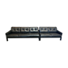 5-seater adaptable black leather sofa design 1960.