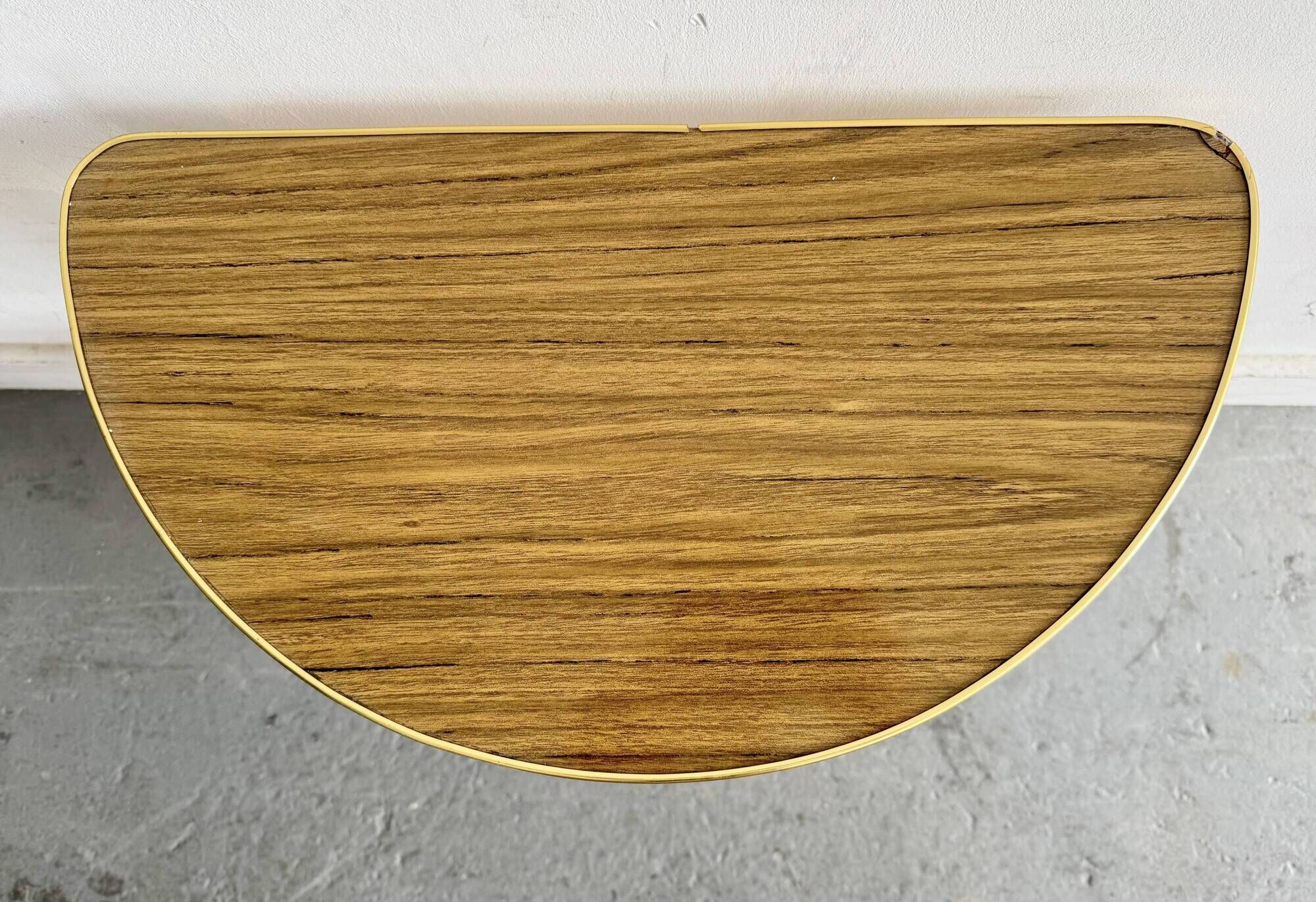 Table d'appoint demi-lune à deux niveaux vintage