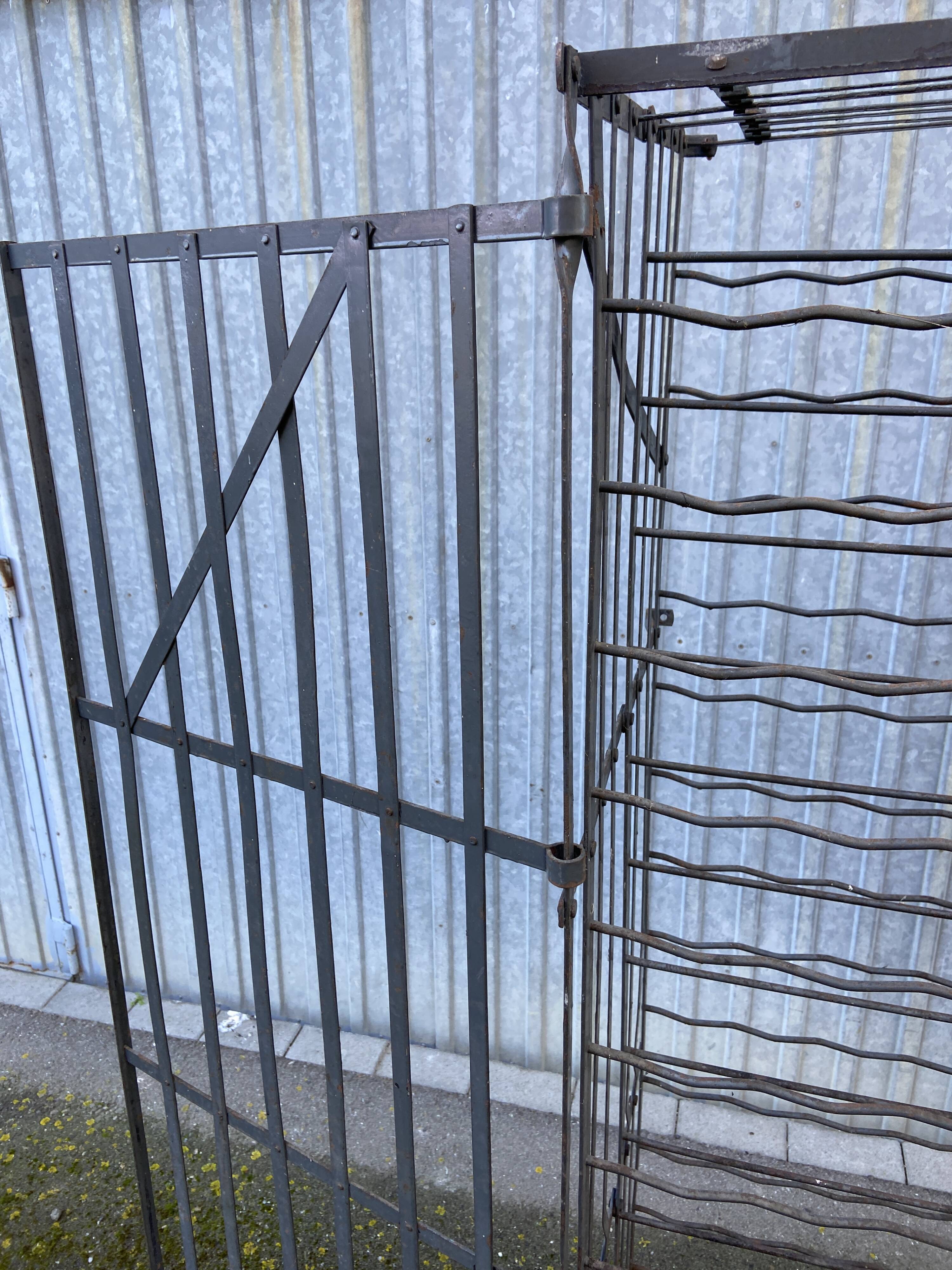 Wrought iron wine cellar 200 bottles French wine cellar Rigidex cellar shelf 1950