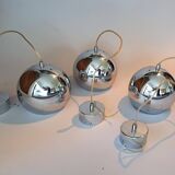 Set of 3 Benny Frandsen modular chrome pendant lights, Denmark 1970/80