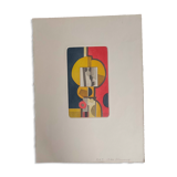 Femme jaune lithographie originale signée à la main ea - andre minaux