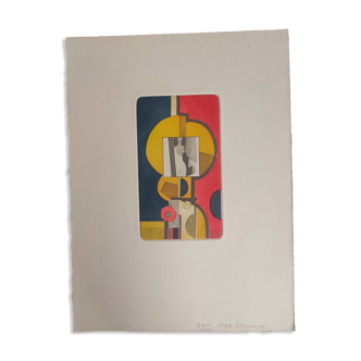 Yellow woman - original lithograph, hand signed - ea - andre minaux