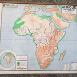 School map africa physical vidal lablache 16 vintage
