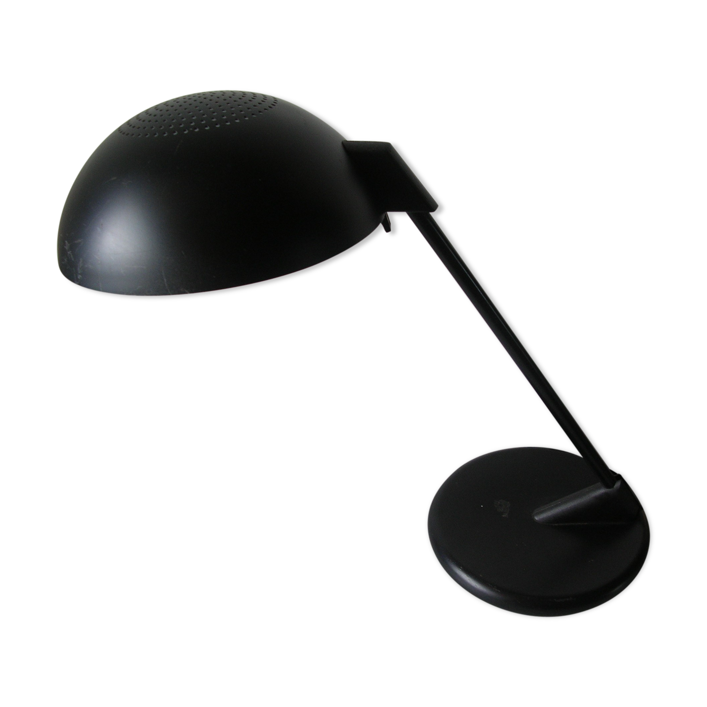 Lampe de bureau de salon chevet veilleuse grand abat-jour en métal noir