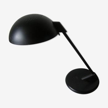 Lampe de bureau de salon chevet veilleuse grand abat-jour en métal noir