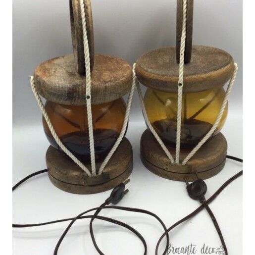 Pair of electrified vintage lanterns to install or hang