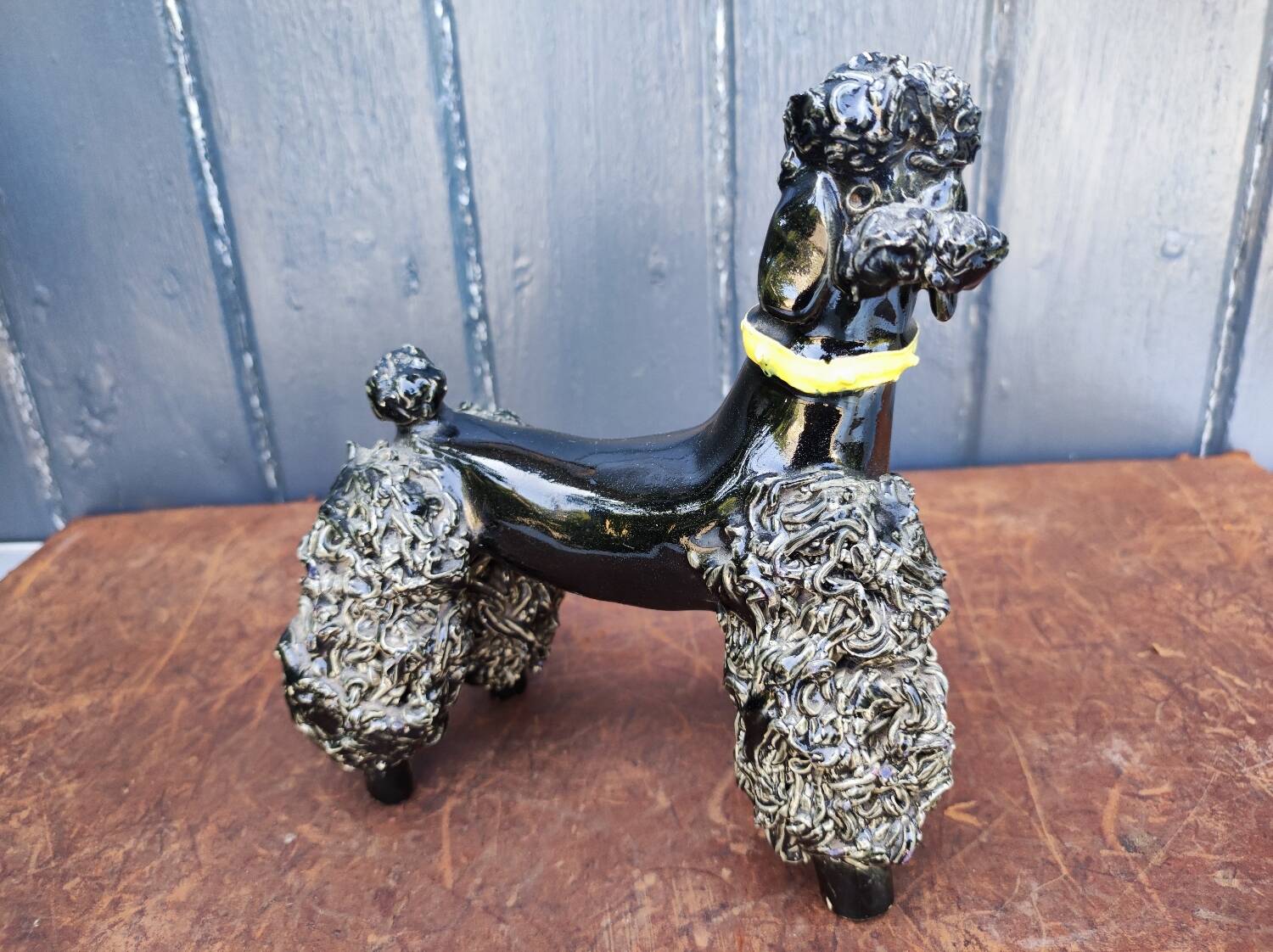 Groomed Poodle in Iridescent Ceramic, 1950