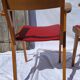 Pair of wooden armchairs and skaï foot compass of the 50s