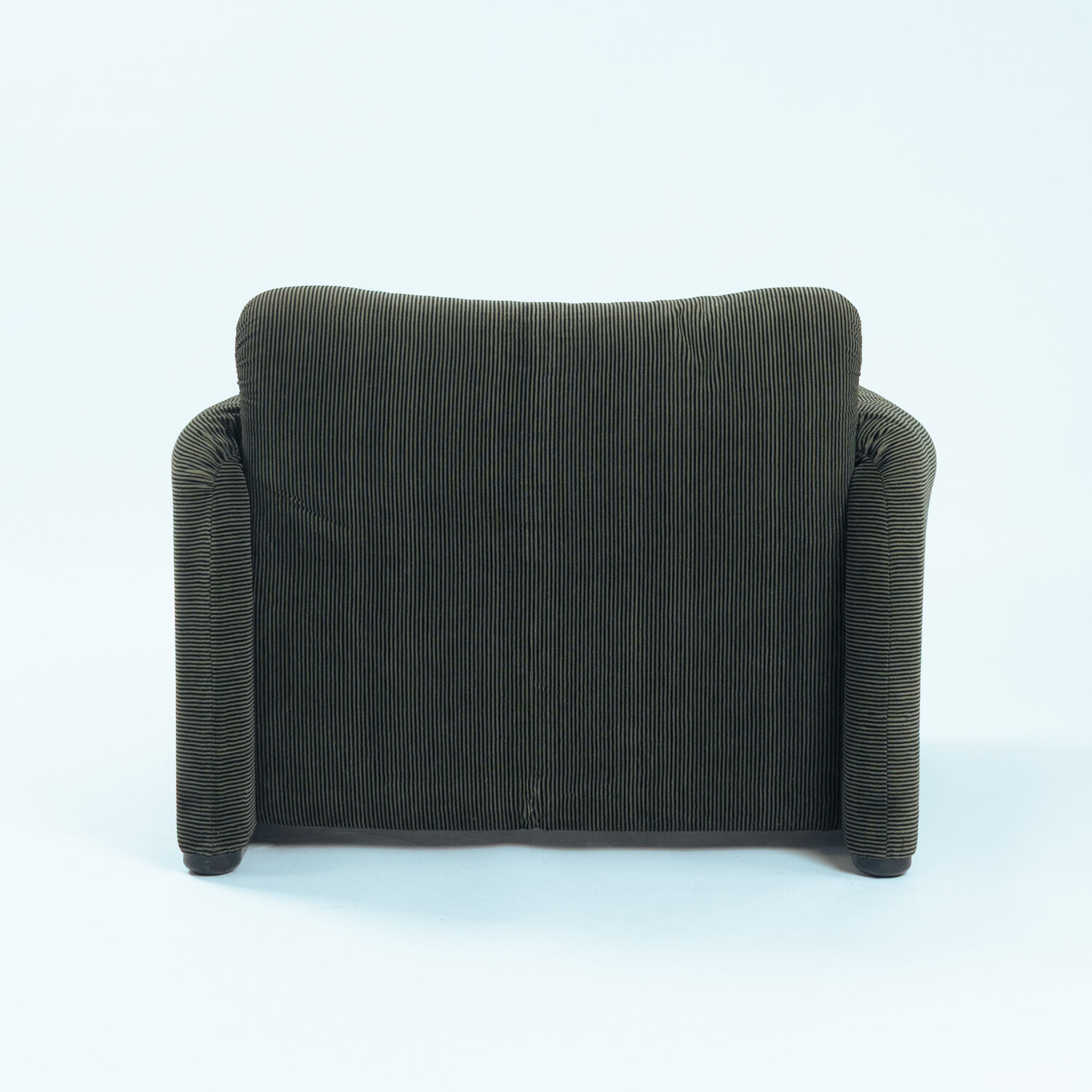 Rare Green Striped Maralunga chair by Magistretti for Cassina, Italy,