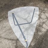 Vintage glass tripod coffee table 60s