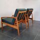 Pair of Danish chairs Paper Knife model 121 in teak by Kai Kristianse