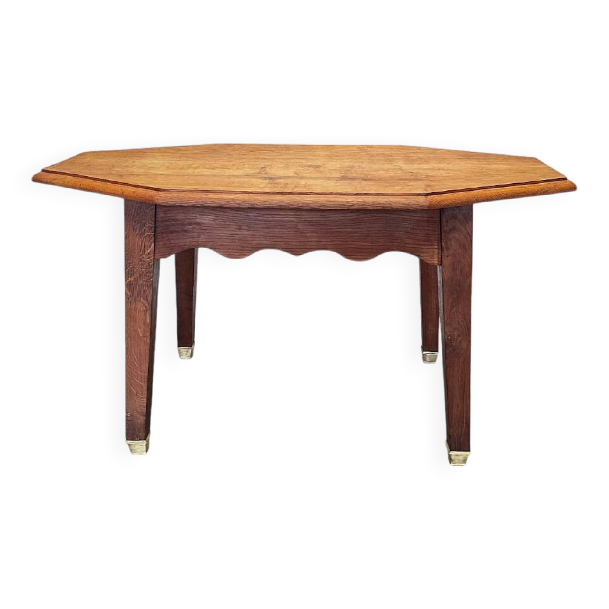 Old French oak coffee table with bronze feets, 1900s