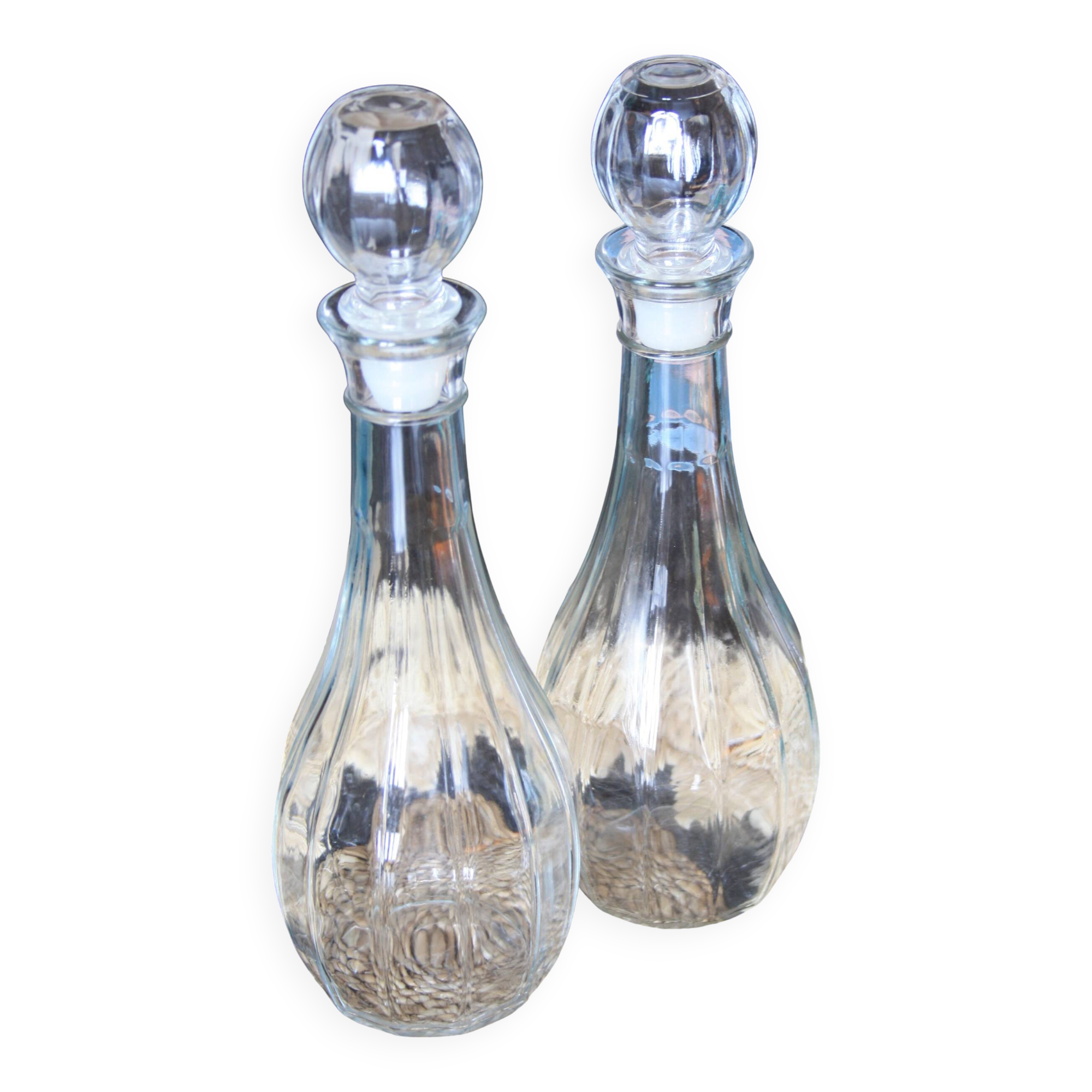 2 carafes en verre Fidenza