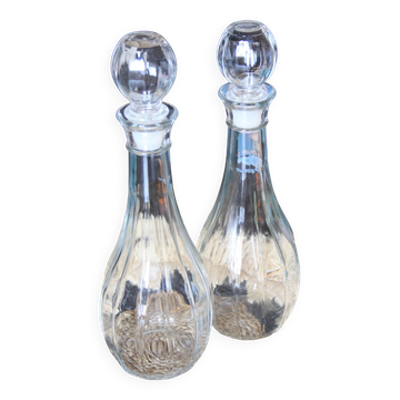 2 carafes en verre Fidenza