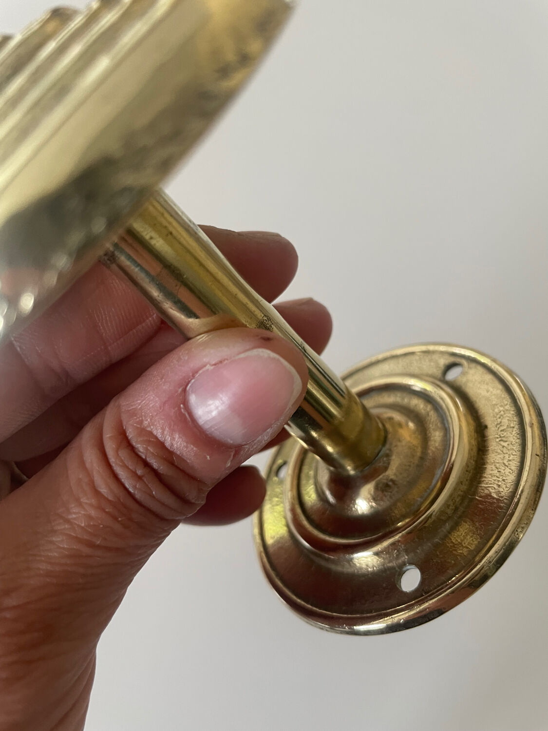 2 gold metal curtain tieback hooks