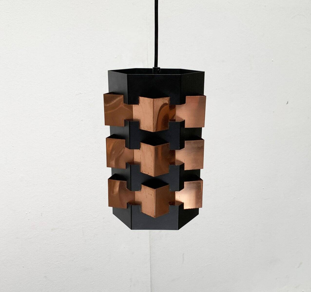 Danish copper pendant light from the mid-century by Lyfa, 1960s.