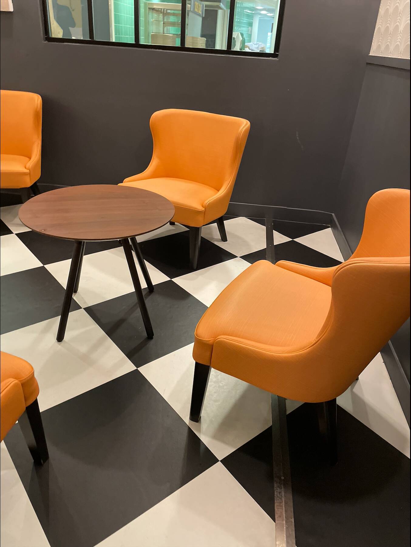 Armchair in imitation cook apricot color