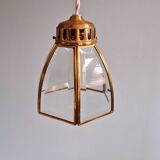 Suspension design en laiton et verre transparent (5 disponibles)