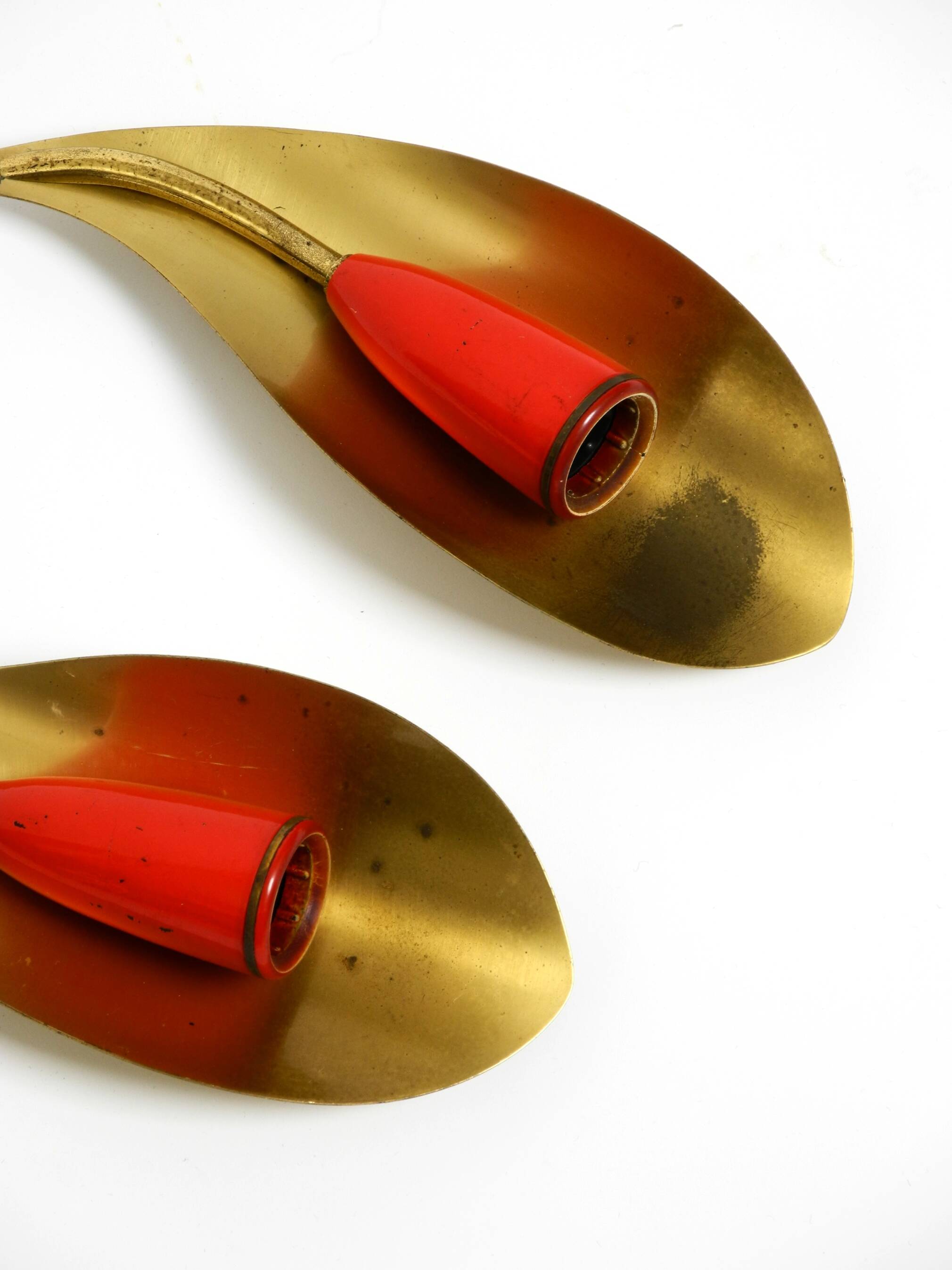 Two original Mid Century Modern brass sconces