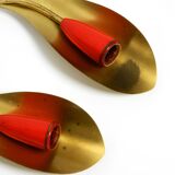 Two original Mid Century Modern brass sconces