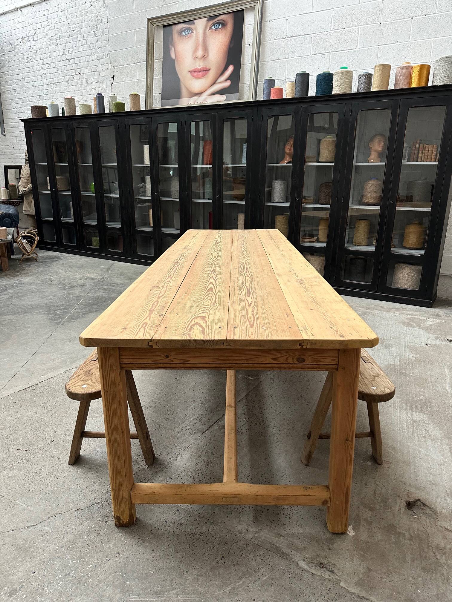 Large 20th century pine community table