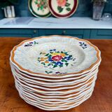 Série de 12 assiettes plates Longchamp Mistral