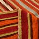 Pumpkin Orange Striped Turkish Woven Kilim Rug, 158x390 Cm