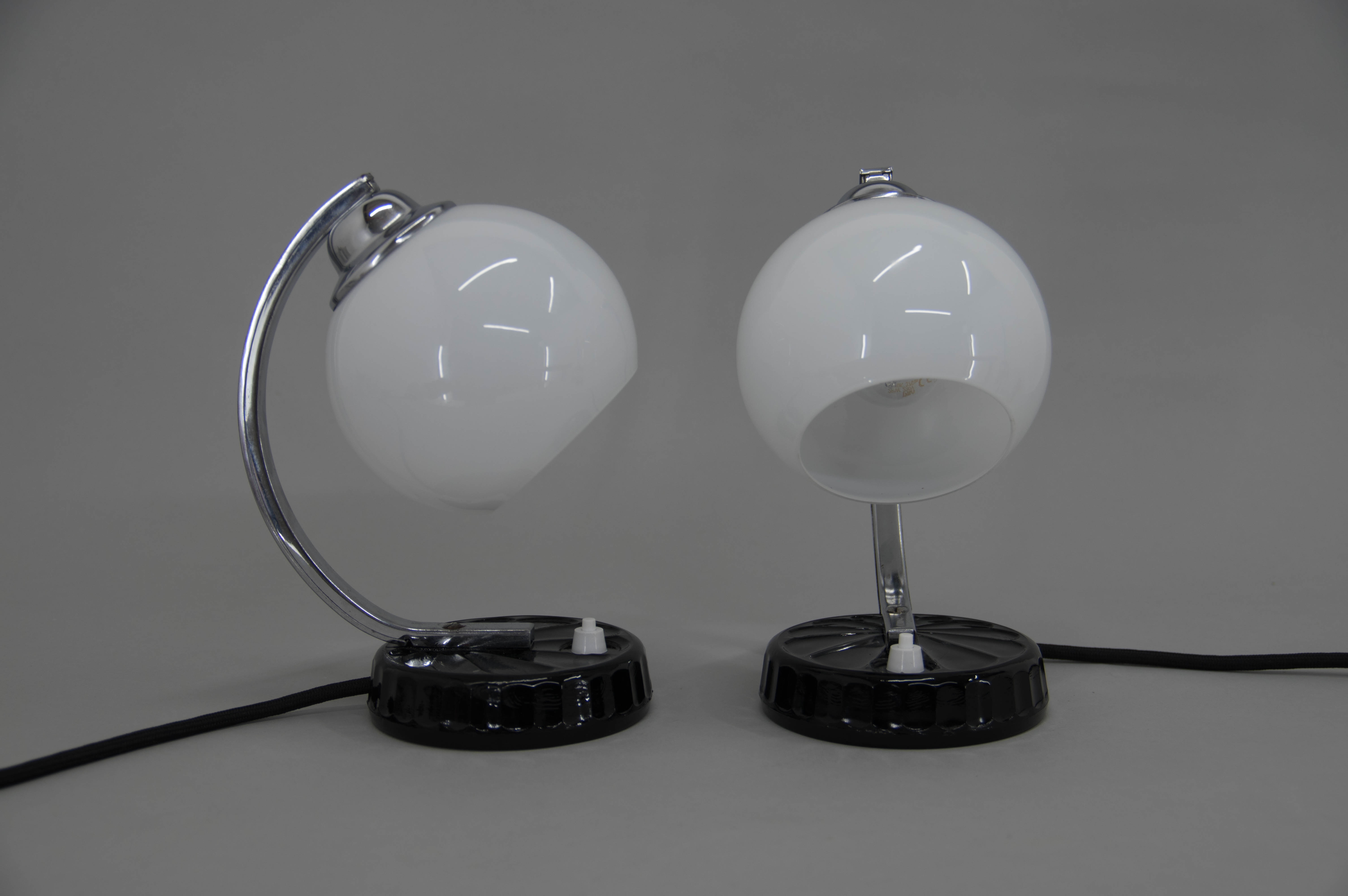 Set of two art deco table lamps, 1930s