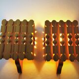 2 vintage scandinavian pine sconces 1960