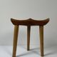 Tabouret vintage en bois tripode, France, 1960