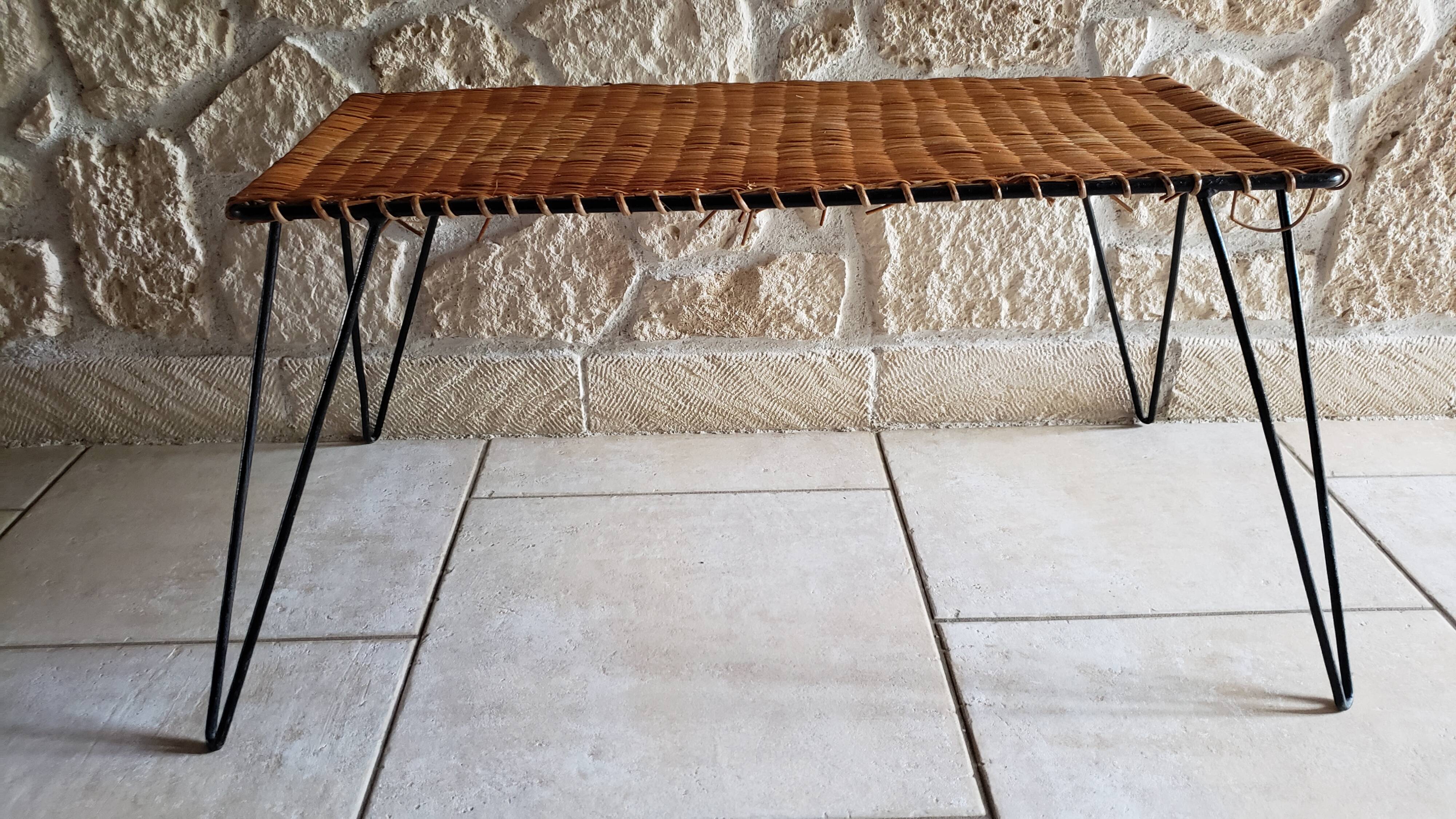 Raoul Guys metal rattan coffee table