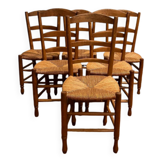 Set of straw chairs