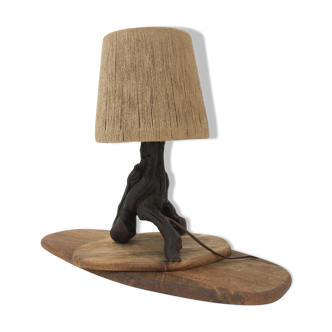 Vine lamp with jute cord lampshade