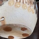 Stoneware lamp (base) signed Joël Courjault for Keraluc – floral decoration