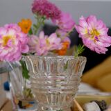 Carved crystal vase from the 50s