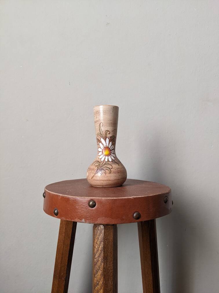 Vallauris single-flower vase, handmade pottery, floral decoration
