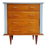 Retro chest of drawers with spindle legs