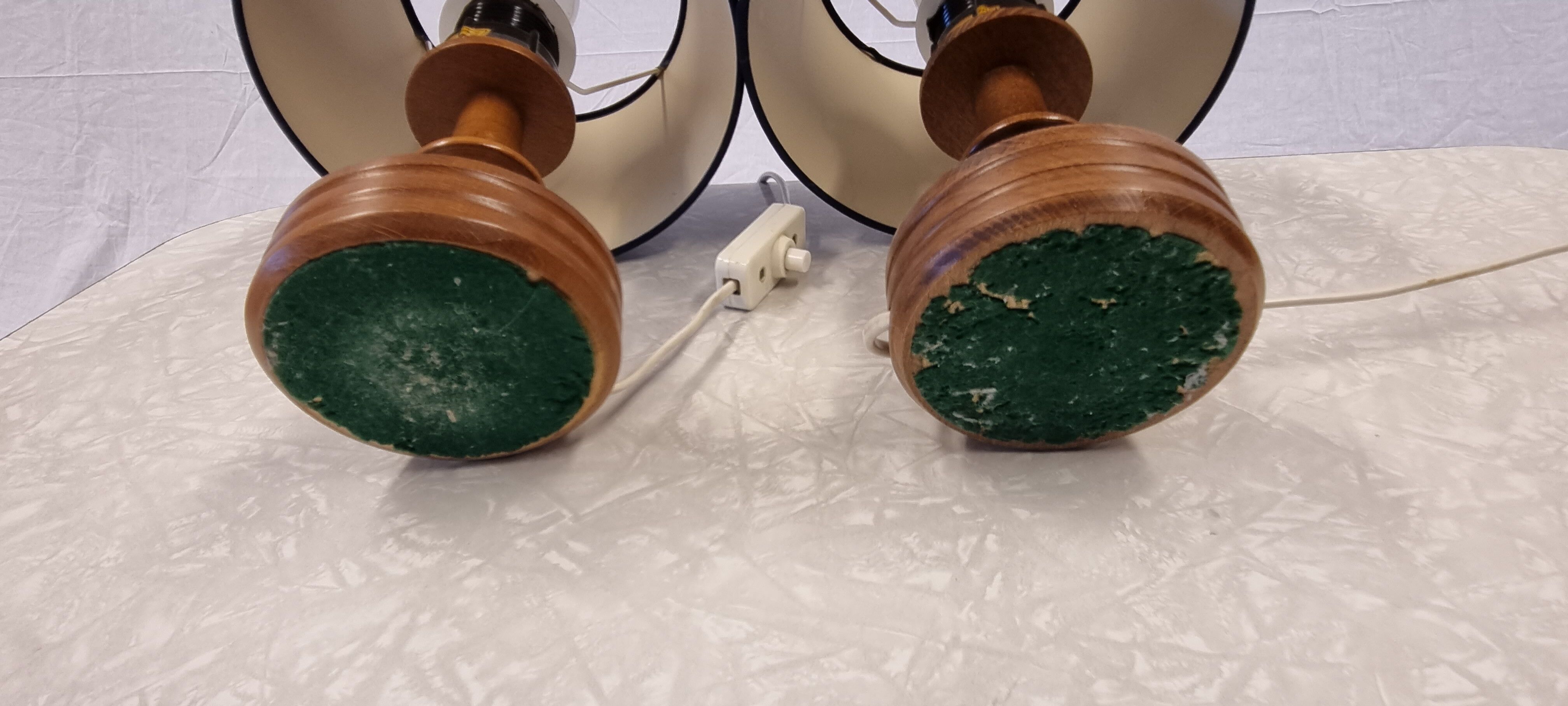 Set of 2 small wooden table or bedside lamps by aka lighting, germany