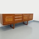 Vintage Scandinavian style sled foot sideboard in teak from the 60s