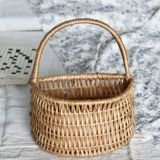 Vintage woven wicker wall basket