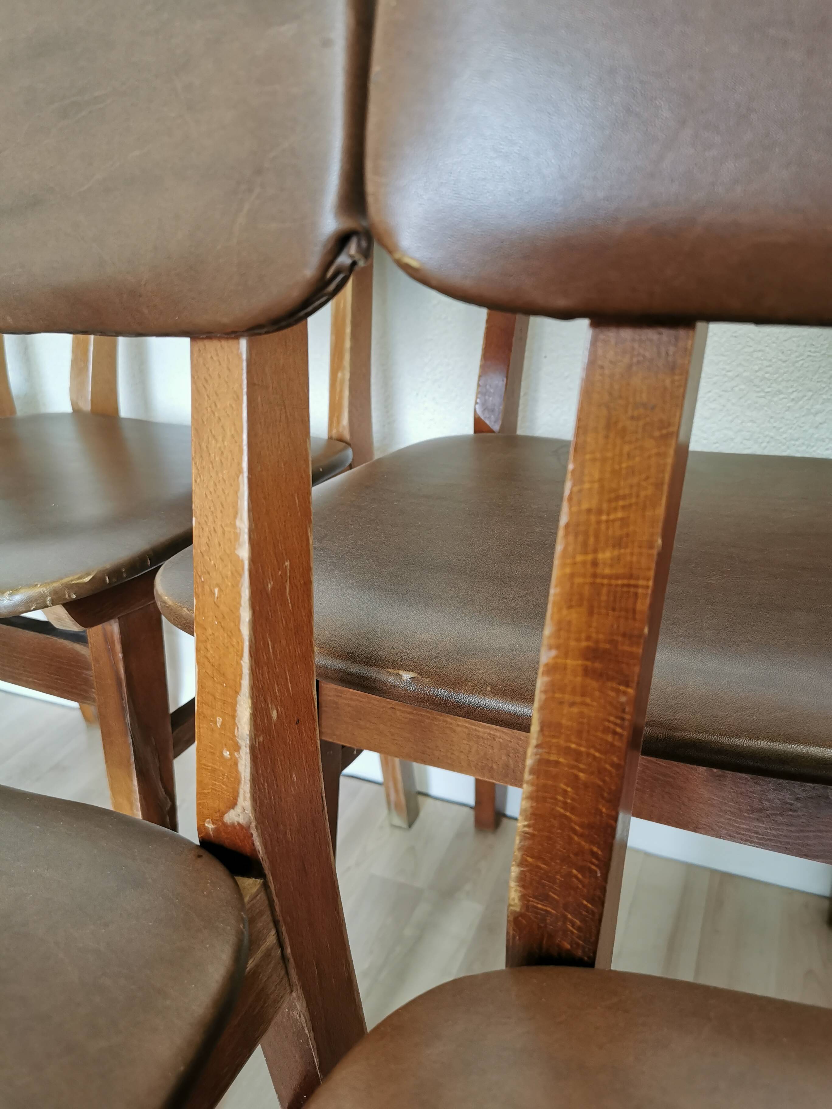 Vintage STOL Kamnik Dining Chair: 1970s Yugoslavian Mid-Century Leather Bis