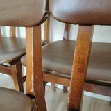 Vintage STOL Kamnik Dining Chair: 1970s Yugoslavian Mid-Century Leather Bis