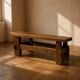 Brutalist coffee table in solid oak, 1970s