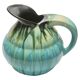 Ceramic pitcher glaze drop light blue, signed belgium