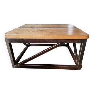 Table basse - Chêne et acier