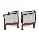 19th Century Biedermeier Mahogany Feather Two Armchairs and Sofa, Vienna