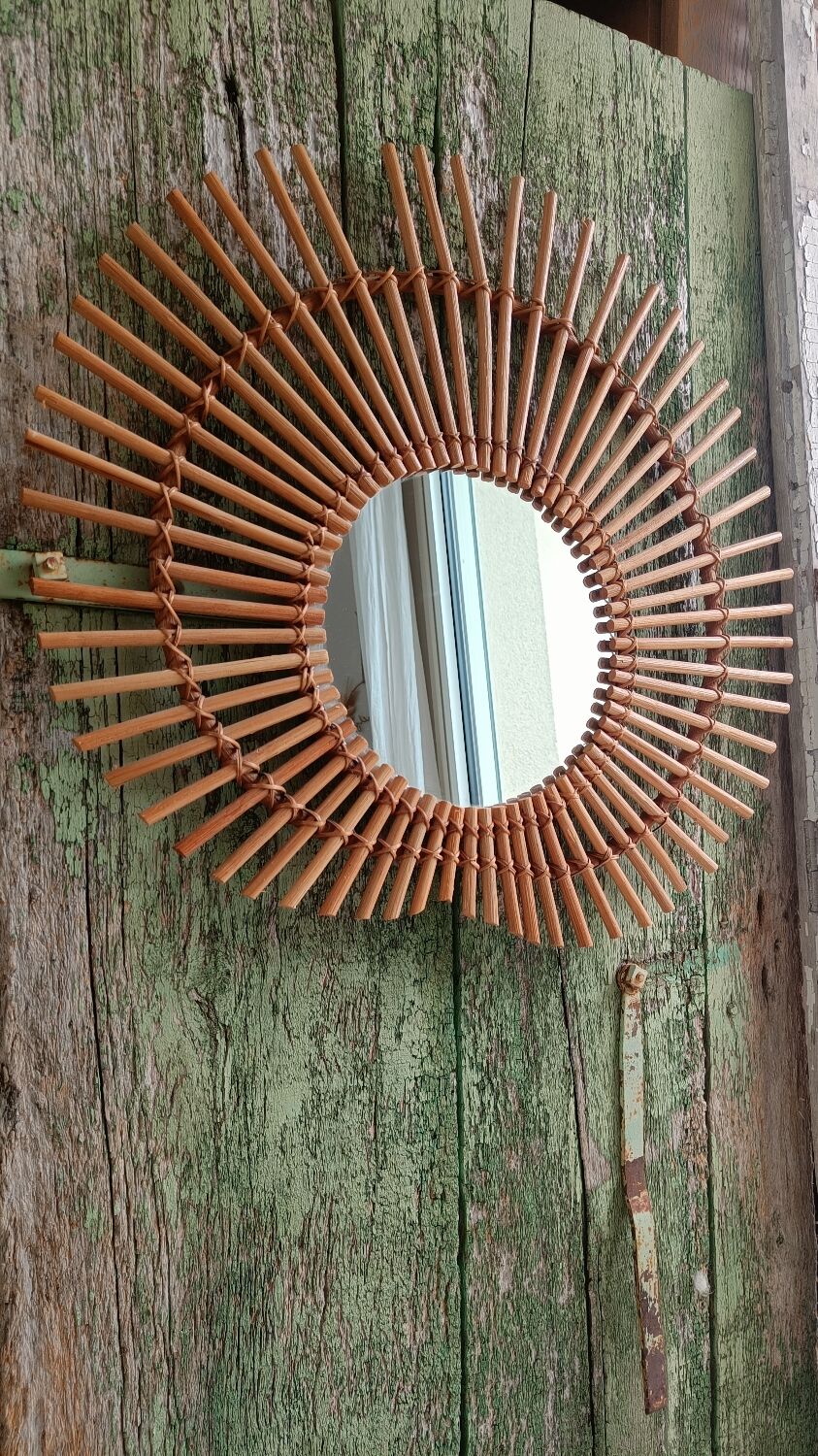 Rattan mirror